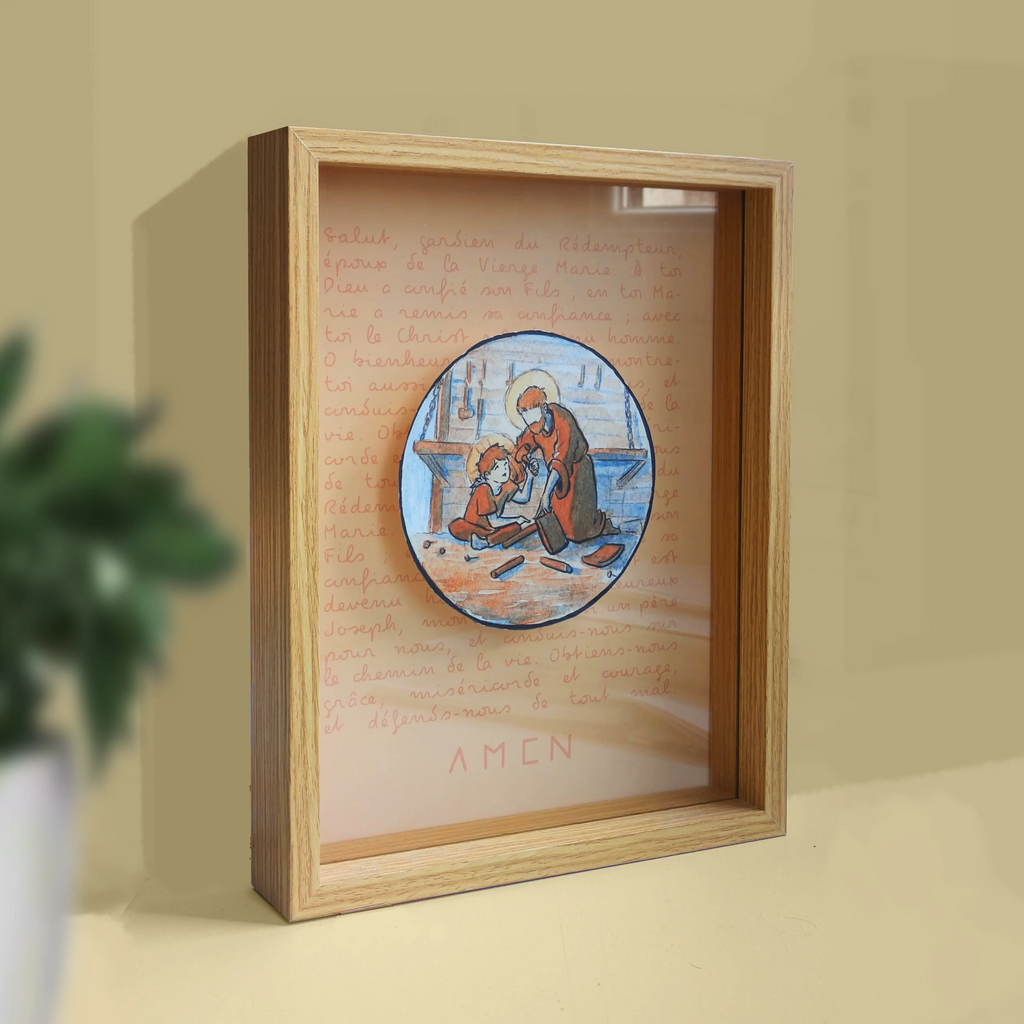 Prière illustrée à saint Joseph - Affiche Poé
