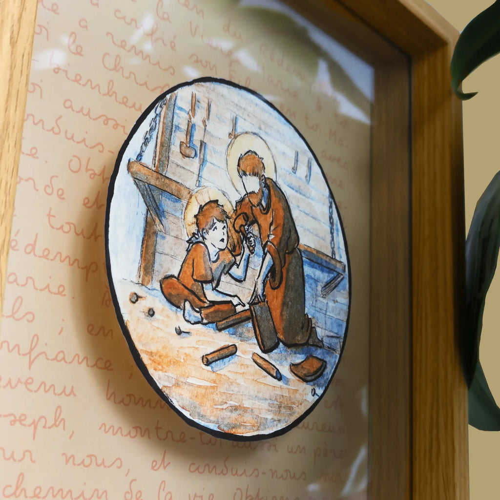 Prière illustrée à saint Joseph - Affiche Poé